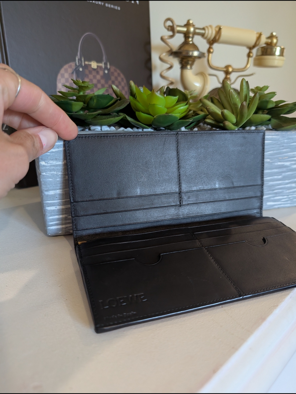 (SOLD) Loewe Embossed Leather Card Holder - Picture 6 of 14